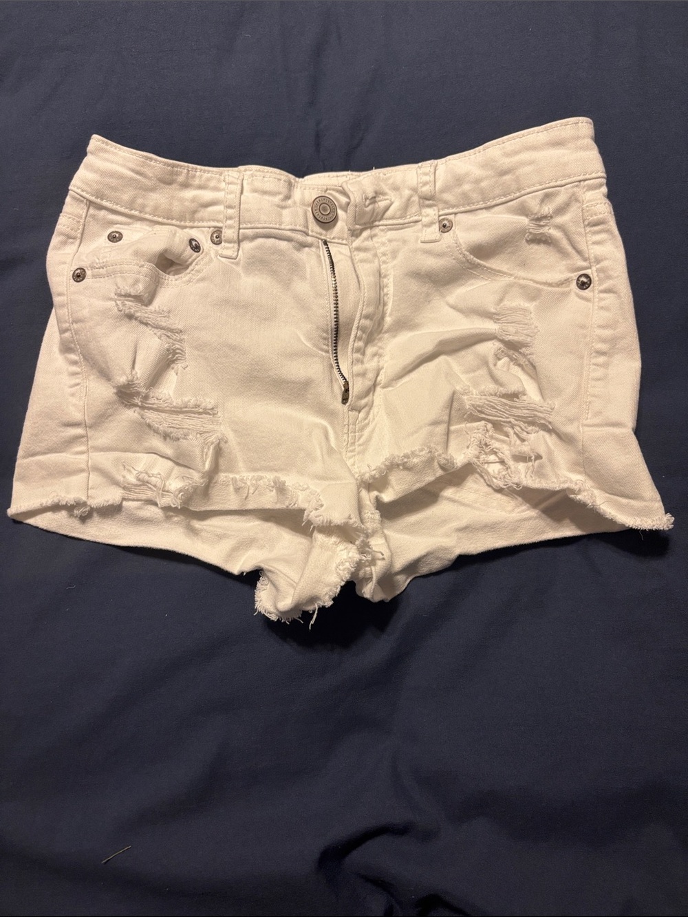 Aeropostale White Distressed Denim Cutoff Shorts